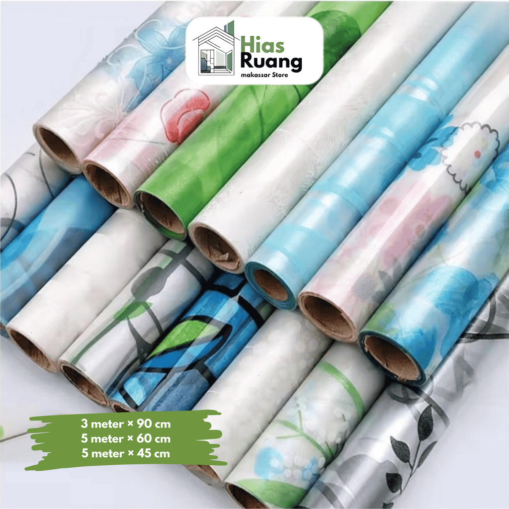 (+99 Motif) Wallpaper Stiker Kaca Jendela Pintu Meja Kaca Polos Sandblast Sunblast Riben Sticker Pri