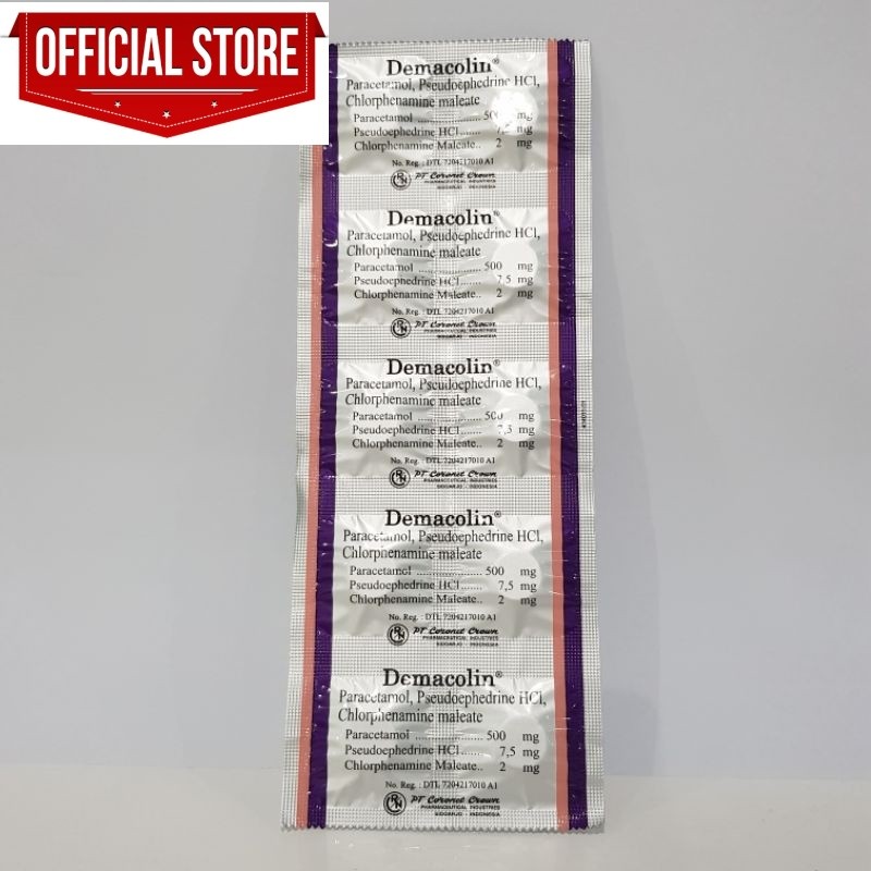 [TERMURAH] demacolin tablet tab 10's 10tablet 10tab 10 tab tablet obat demam flu pilek / strip