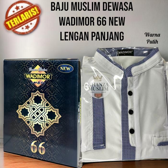 terbaru Baju koko wadimor lengan panjang pria bordir - Putih, S