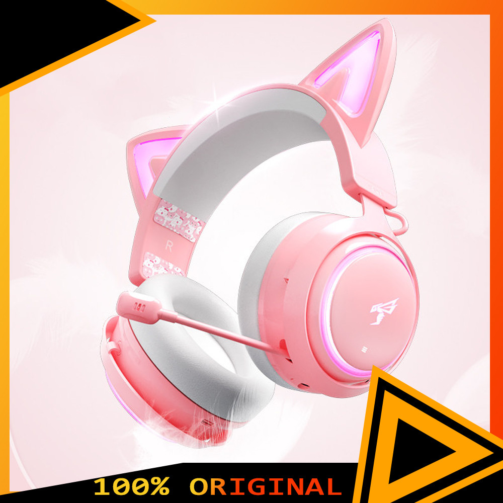 Somic GS510 Gamers Headphone With Microphone Cat Ears Rgb Light Colorful Cute Headset Noise Reductio