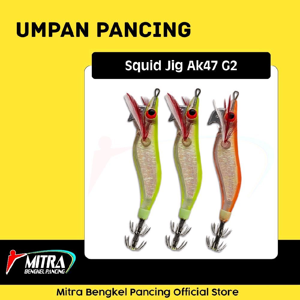 Umpan Pancing Cumi Asari AK47 G2 GID Refect Squid Jig Umpan Egi Squid Jig