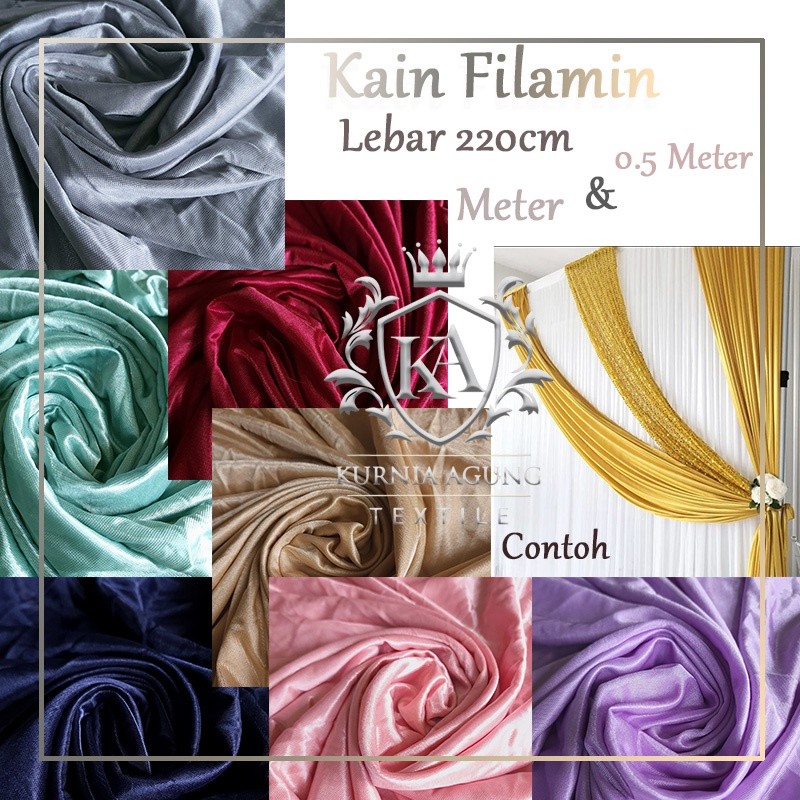 MELY STORE - Kain Abutai Filamin Backdrop Dekorasi Tenda Foto Background Meteran / Kain Background D