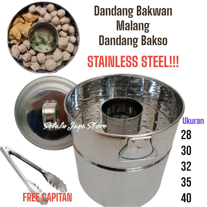 DANDANG BAKSO MALANG DANDANG BAKWAN MALANGTong Bakso Malang Stainless   Ukuran 28 30 32 35 cm Diamet