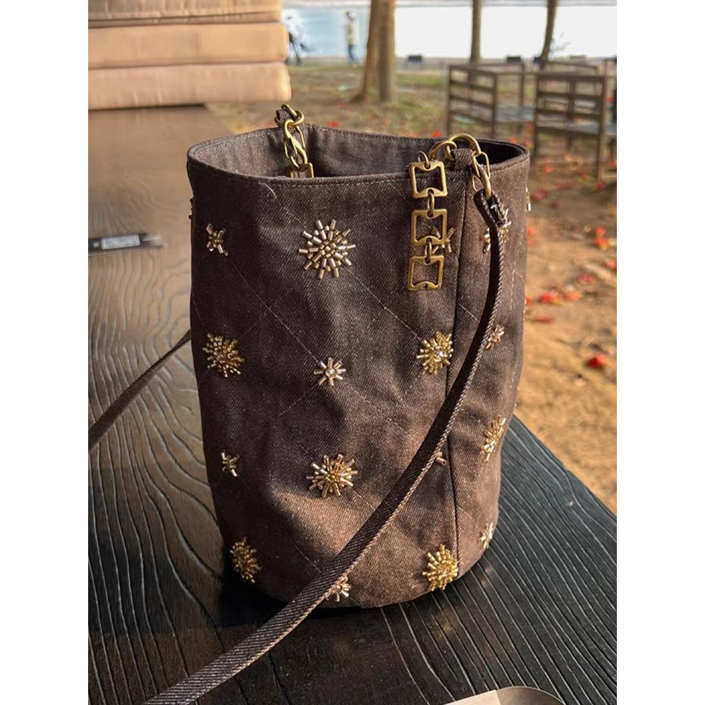 Tas Ember Bordir Manik Tas Denim Tas Bahu Tas Selempang Tas Wanita