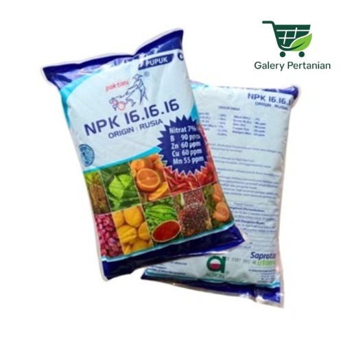 Pupuk Npk 16 16 16 Pak Tani 1kg Original Rusia Npk Pak Tani Biru Tanaman