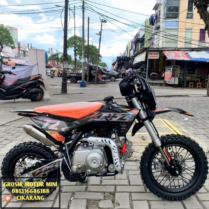 MOTOR MINI TRAIL 70CC RFZ NEW RING 12/10 MESIN 4TAK - Jok Orange - Jok Orange