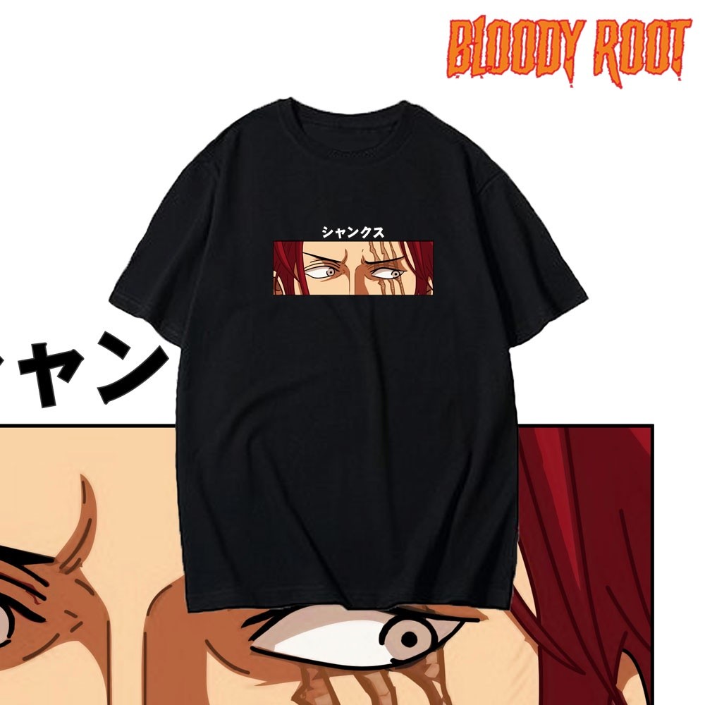 Kaos One Piece Akagami No Shanks / Hitam / T-shirt Anime One piece