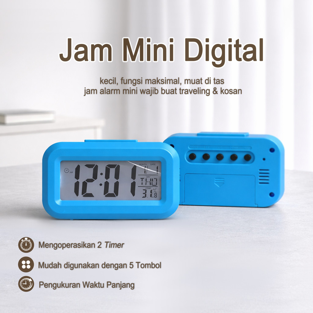 Alarm LED Mini Lucu/Jam Alarm Digital Smart Clock Waker Jam Meja Digital Minimalis Jam Meja Mini