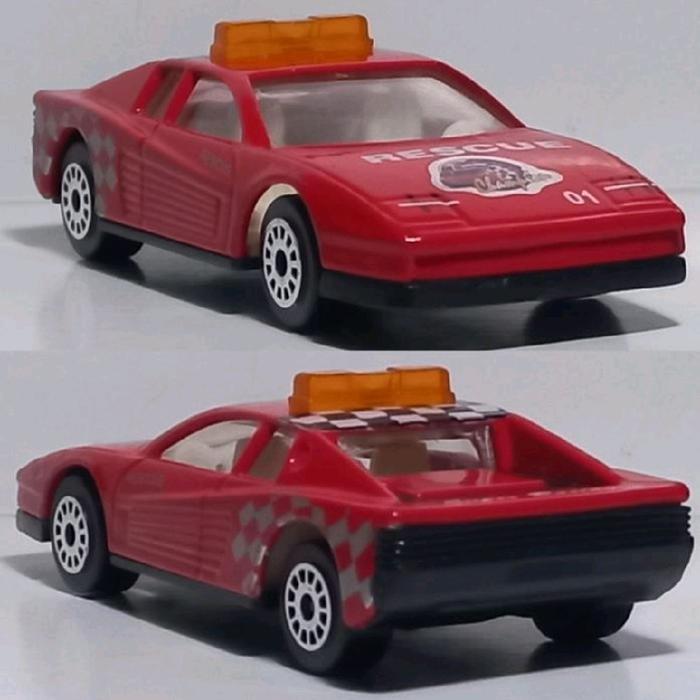 Diecast 1:64 Ferrari Testarossa   no brand made in China seperti Soma Yatming MC Toys Pro Engine Rea
