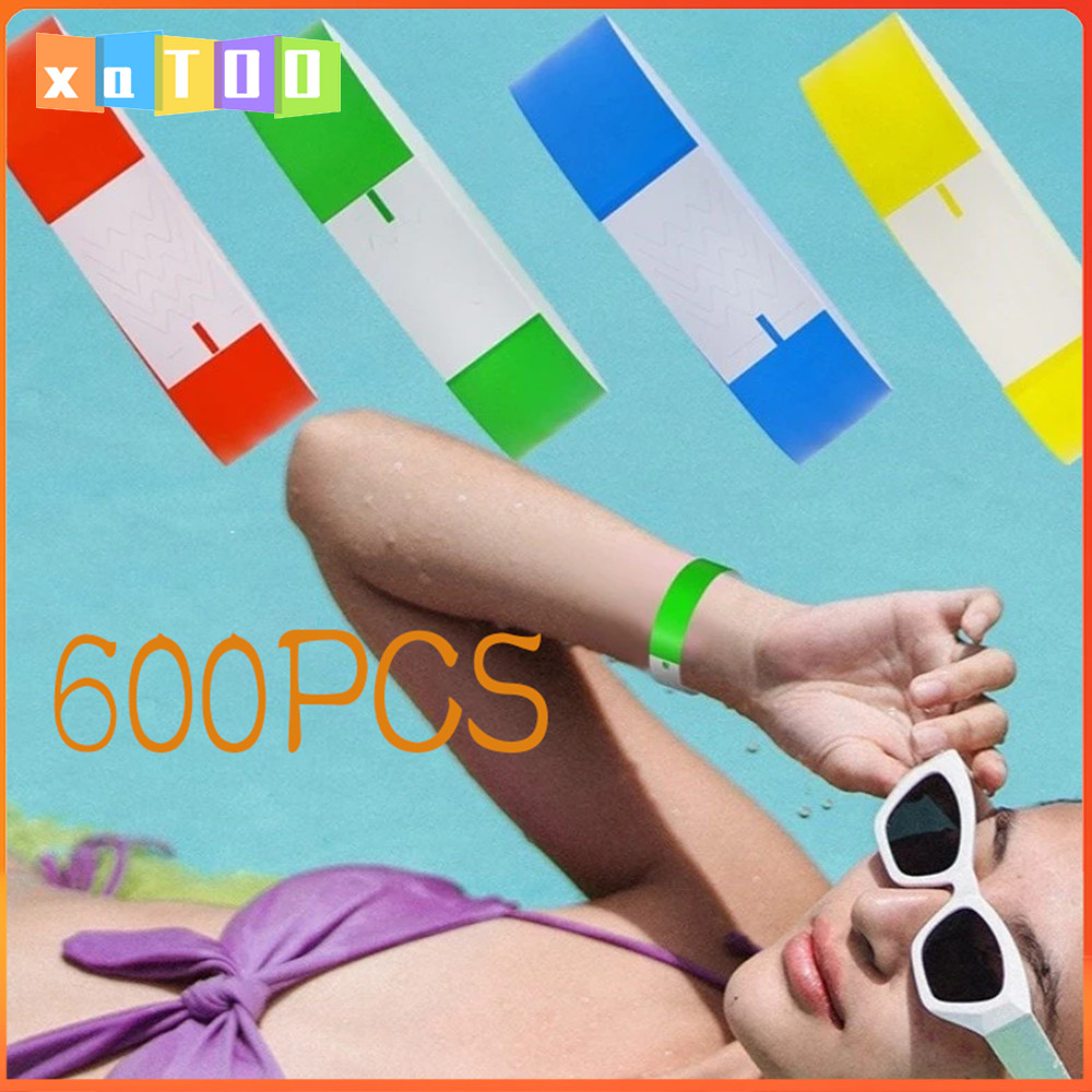 600pcs Gelang Tiket Event Gelang Tiket Anti Air PVC Gelang Wahana Gelang Tiket Lanyard