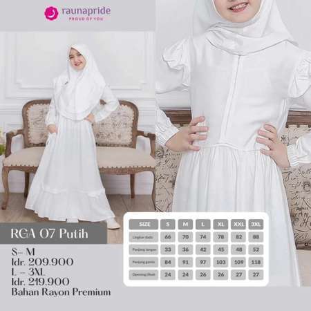 RAUNA GAMIS ANAK RGA 07 WHITE