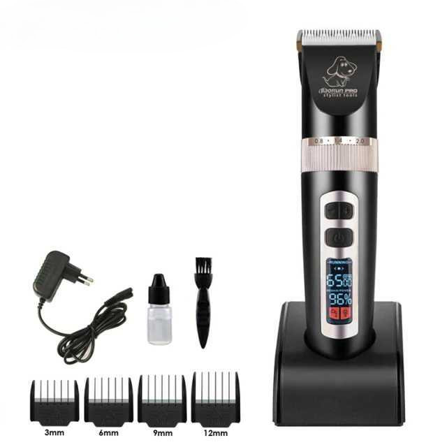 Alat Cukur Bulu Hewan Elektrik Pet Grooming Rechargeable Pisau Keramik Titanium 5000–6500RPM 4 Sisir