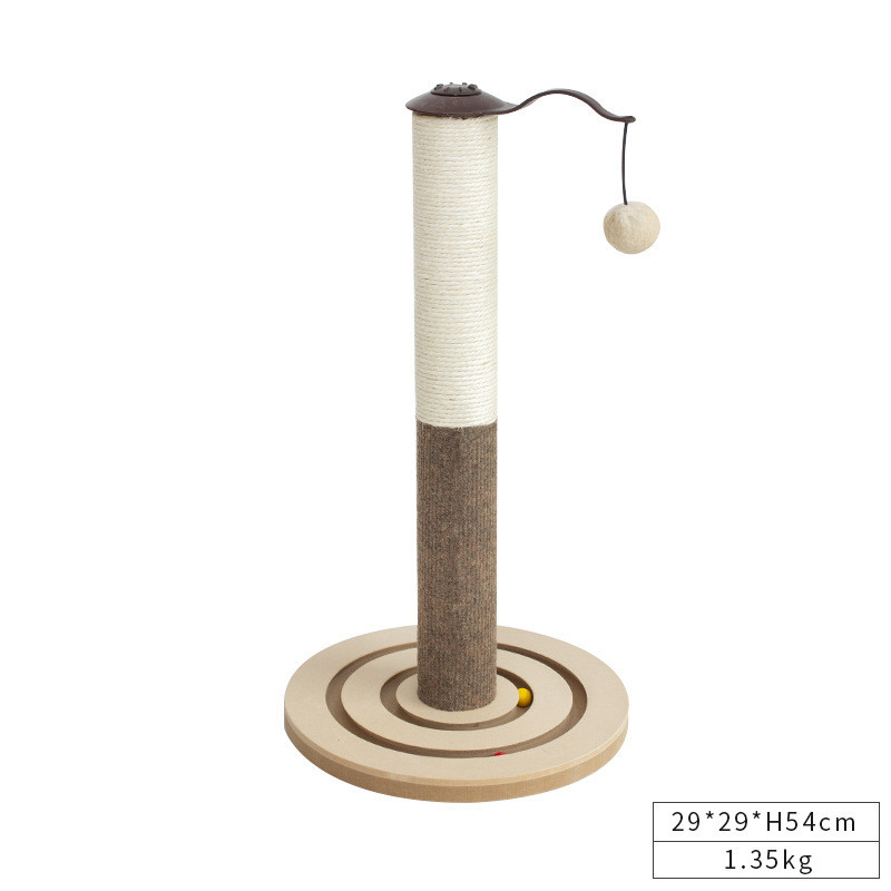 Manufacturer Wholesale Grey Brown Sisal Wood Cat Scratcher Post Tree
