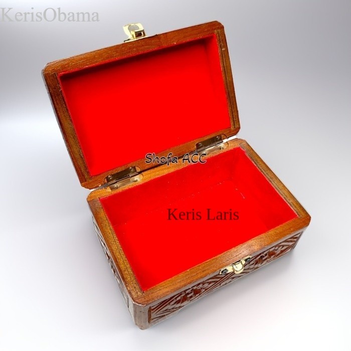 Kotak Perhiasan Kayu Jati Ukir + Kunci Pengait Uk Kecil murah KL2