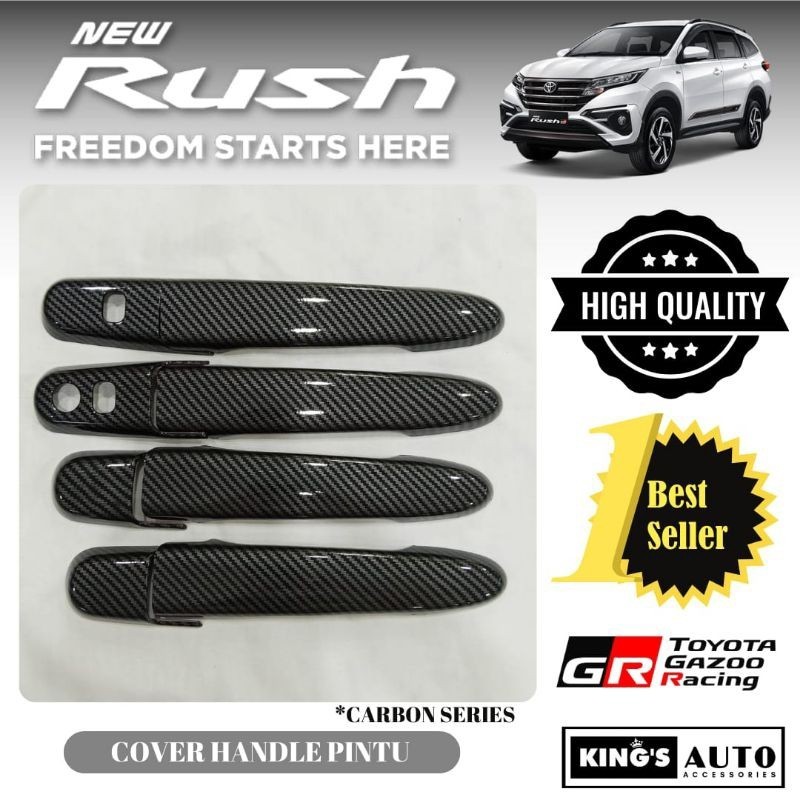 Cover Handle Pengaman Pintu Rush 2018 - 2024 Carbon Glossy GR SPORT