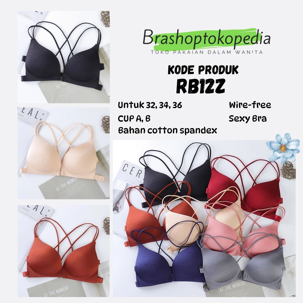 Bra Push Up Kancing Depan Bh Tanpa Kawat Sexy Bra RB12Z