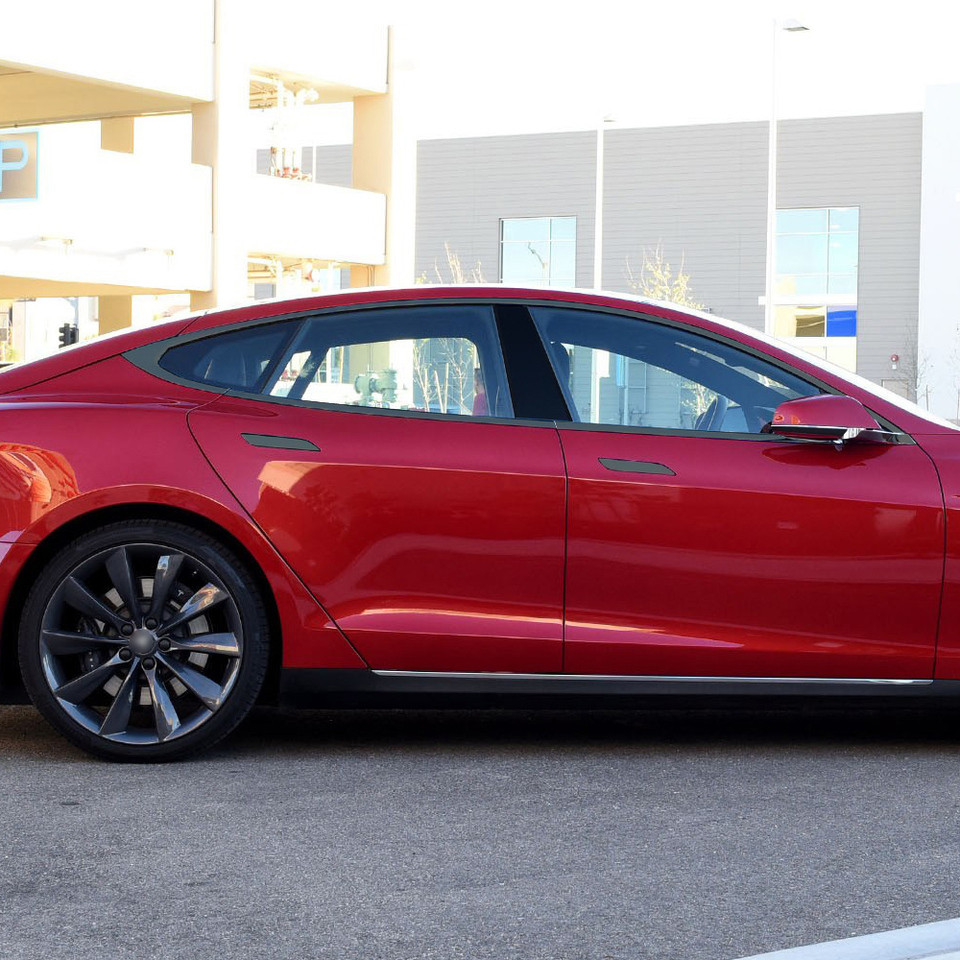 Chrome Delete Blackout Overlay For Tesla Model S 2012-2020  Window Trim Matte Black Sticker