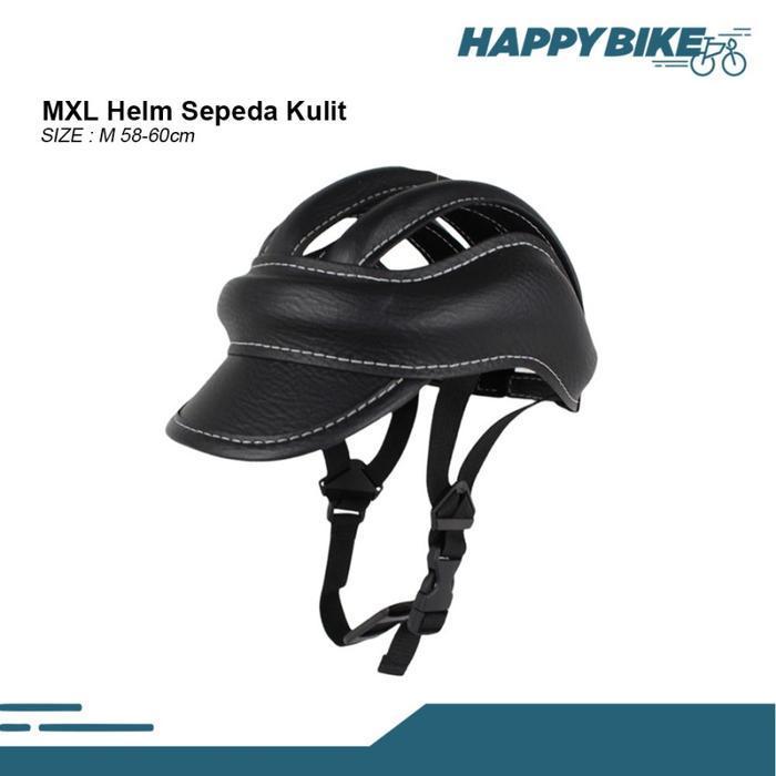 MXL Helm Topi Kulit Sepeda Bicycle Helmet Safety Dewasa Unisex - Black