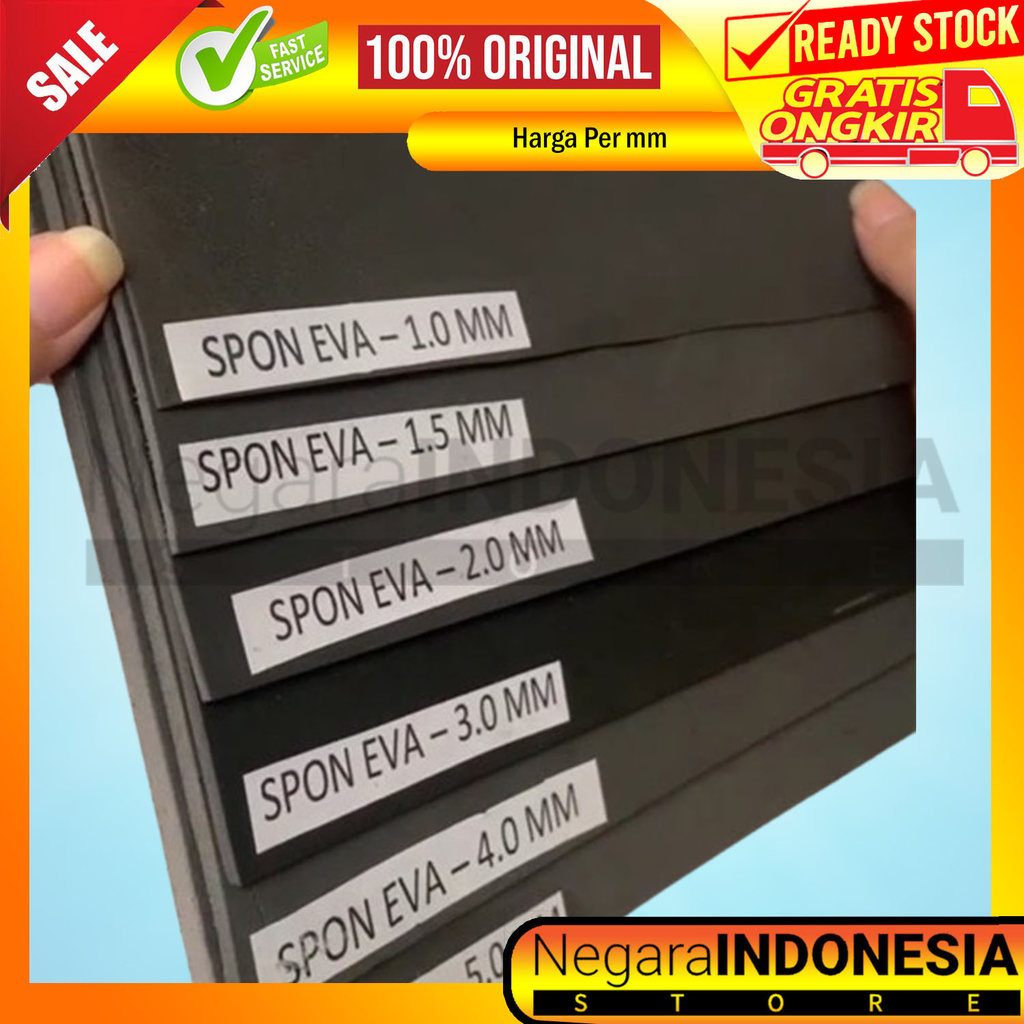 [Instant] Busa Ati Hitam Spons Karet Peredam Benturan Tabrakan Karpet Spon Sponge Lembaran 2mm 3mm 4
