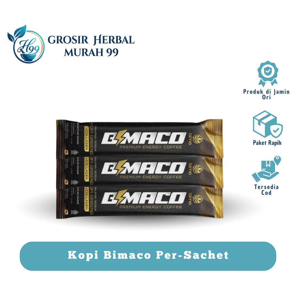 Kopi Bimaco Ginseng Collagen Per Sachet - Kopi Stamina Pria Dewasa Original