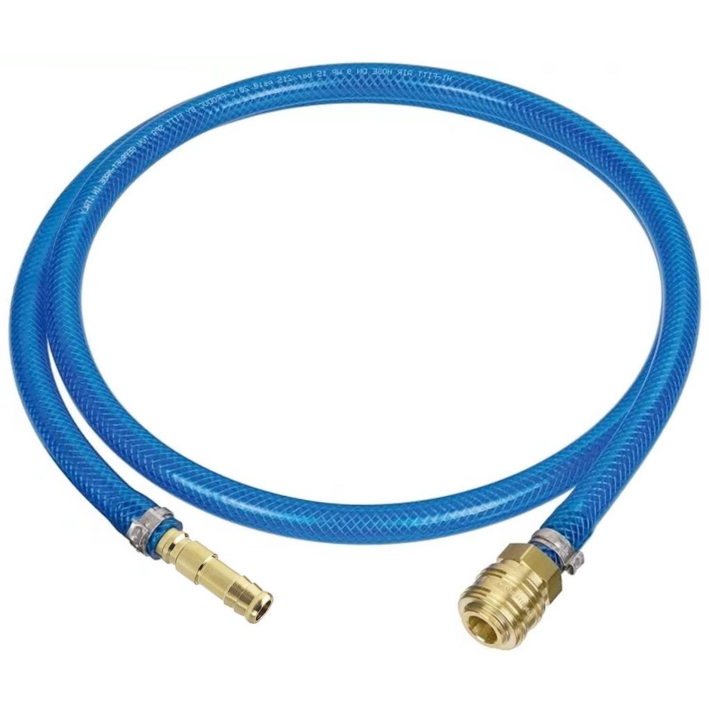 Self Tightening 10mm Air Compressor Hose Connector with Hose Clamp for Pneumatic Air Hose and Tool C