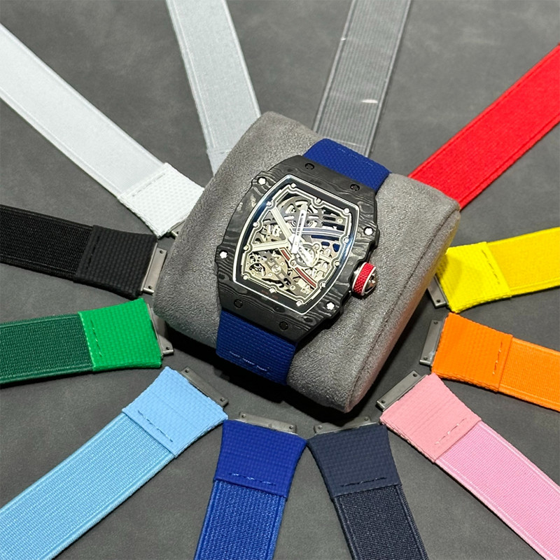 RM67-02 RM35-02 RM030 RM055 Handmade Custom Elastic Fluoro rubber Watch Strap For Richard Mille Wrap