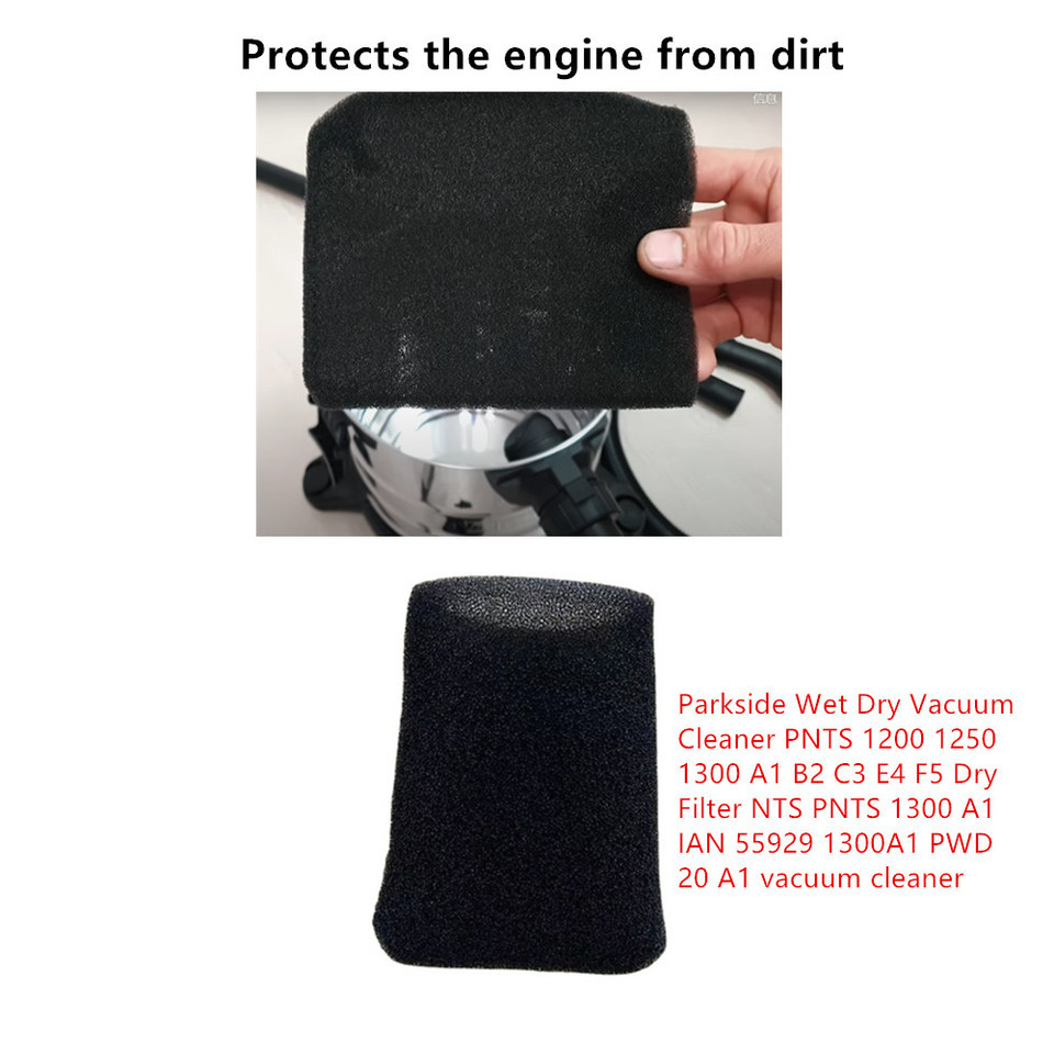 6 pcs Foam Wet Filter compatible with Parkside Wet Dry Vacuum PNTS 1200 1250 A1 B2 C3 E4 F5 NTS PNTS