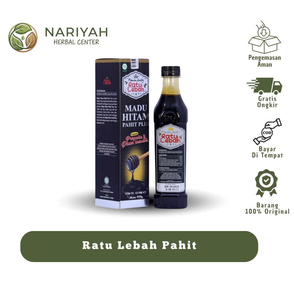 Madu Hitam Pahit Ratu Lebah 470gr BPOM - Solusi Gula Darah, Diabetes & Kolesterol