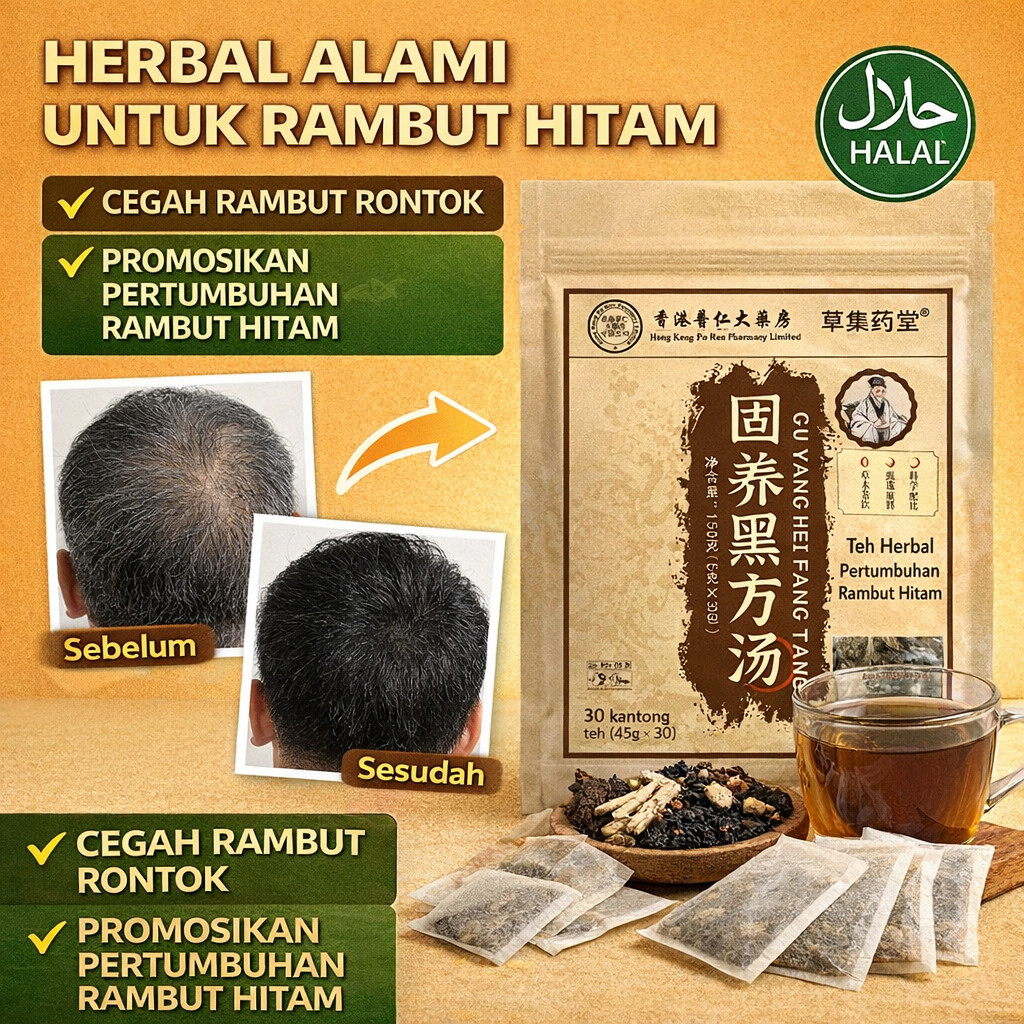 [Dikembangkan Khusus Untuk Uban] Teh Herbal Perawatan Rambut / Teh Nutrisi Rambut Alami / Teh Tradis