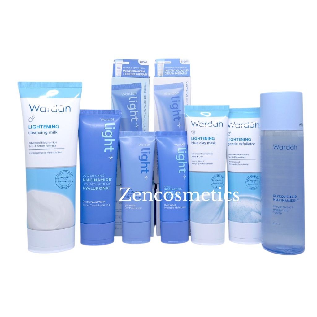 Wardah Paket Light+ Series Lengkap/ Perawatan Wajah / Wardah original