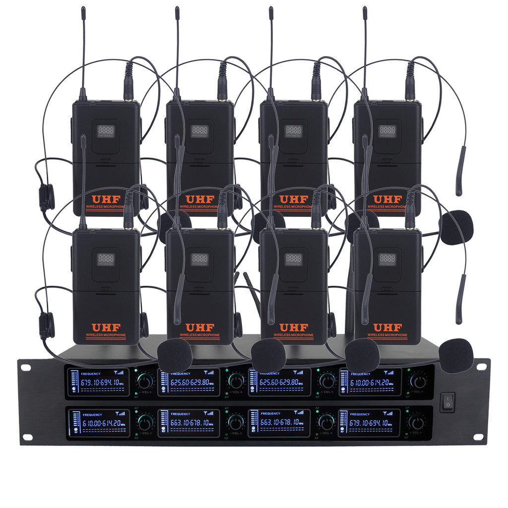 ERZHEN highend wireless microphone, highfrequency, karaoke lavalier microphone, 8channel stage perfo