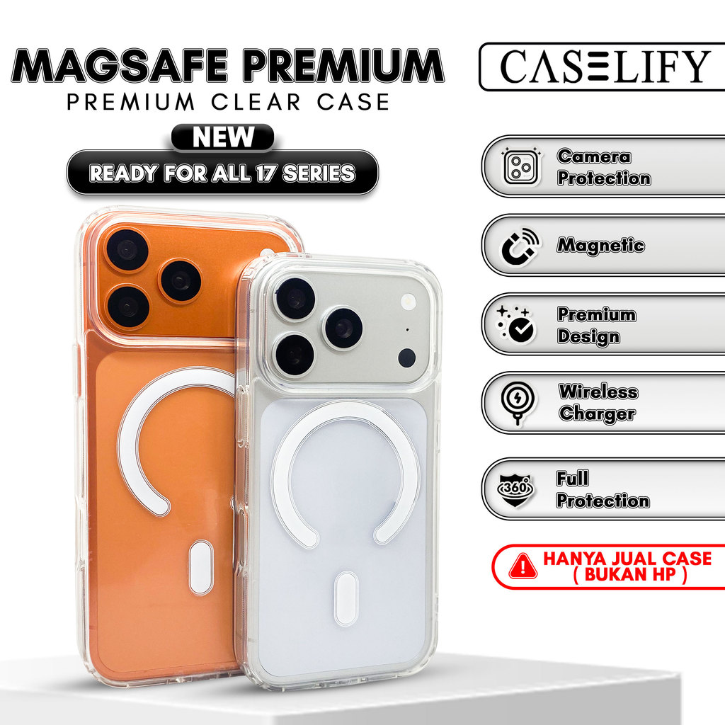 CASELIFY Magsafe Clear case High Premium Untuk Iphone 11 12 13 14 15 16 16E 17 Air Pro Max Plus