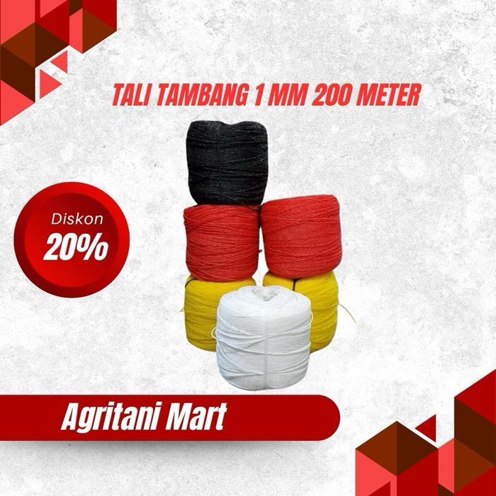 Tali Tambang 1 mm 200 meter - Tali Tambang Plastik 1 mili - Tali Serbaguna - Tali Layangan  Hitam Pu