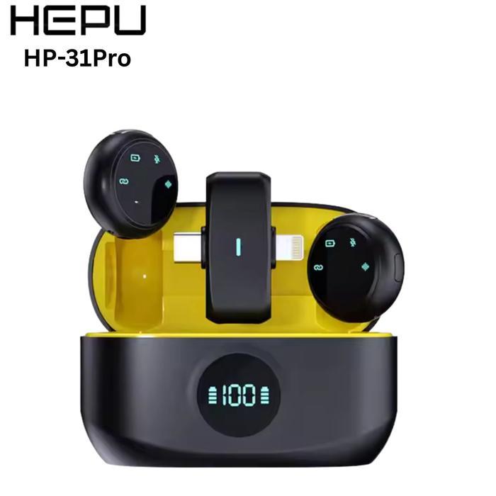 READY HEPU Mikrofon Nirkabel HP-K31Pro 2 in 1 Clip on USB Tipe-C untuk TikTok YouTube Facebook Live 