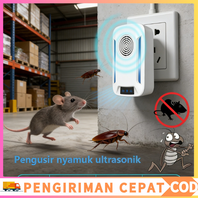 [COD] New Pengusir Tikus Ultrasonik Pengusir Tikus Nyamuk Laba-laba Pengusir Hama Ultrasonik Anti Ti