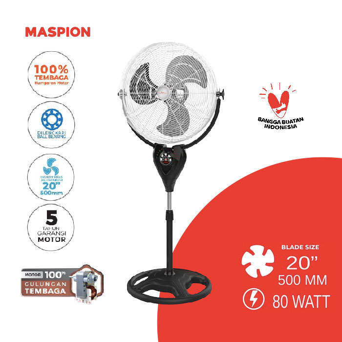 Kipas Angin Berdiri Maspion PW-2001 RC Remote Turbo Regency / PW2001RC / Kipas Besi PW 2001 (MEDAN)