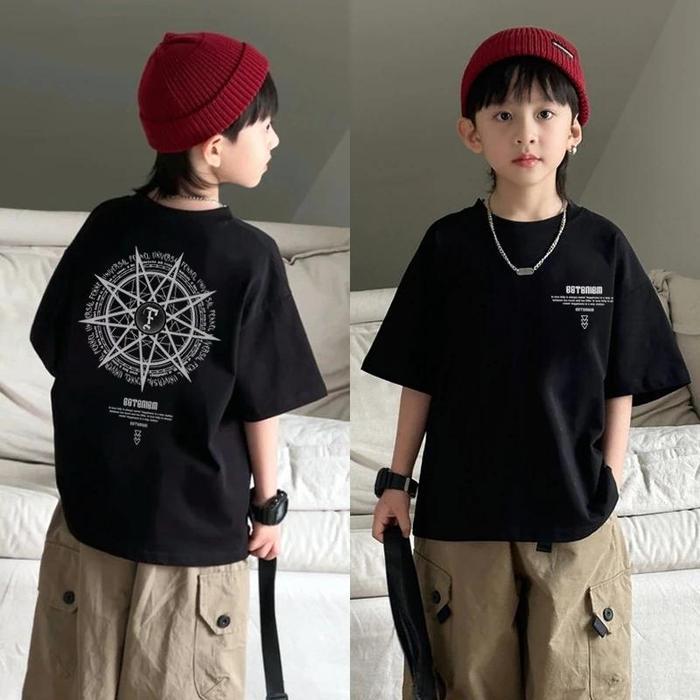 Kaos Tshirt Baju Anak 6-13 Tahun cewek dan cowok Keren Regular Fit - K052 Fashion - Putih, (5-6 THN)