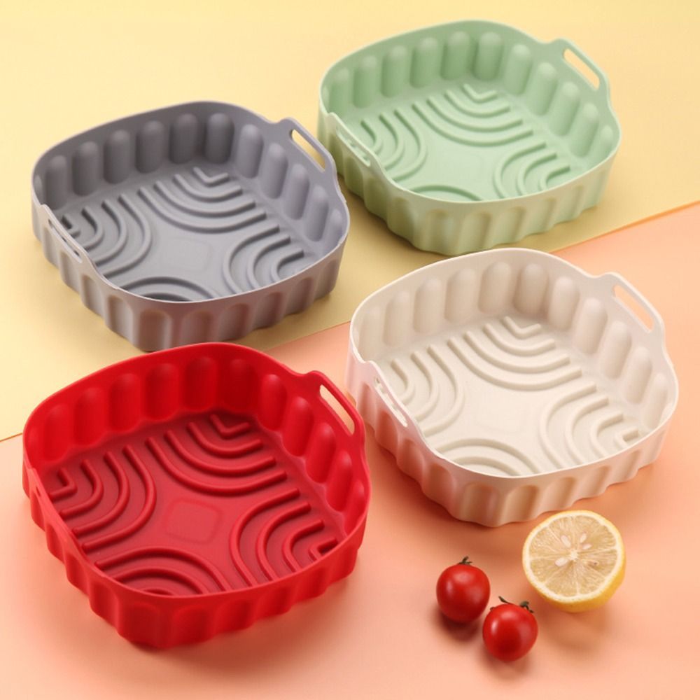 Square Silicone Air Fryer Liners Multicolor Nonstick Oven Tray Foodgrade Air Fryer erts Air Fryer Po
