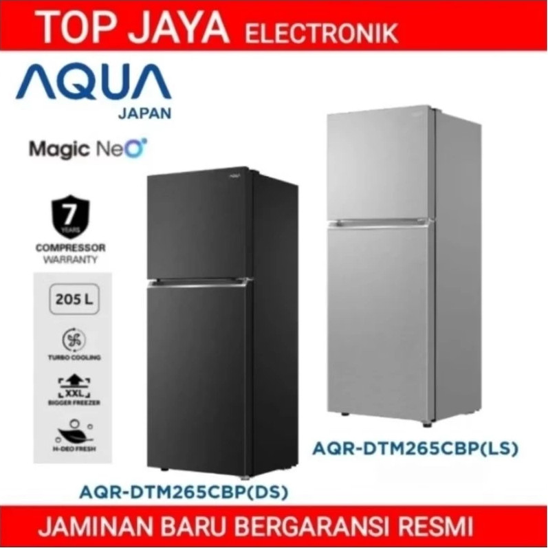 KULKAS AQUA 2 PINTU TANPA BUNGA ES AQR-DTM265CB BARU BERGARANSI RESMI