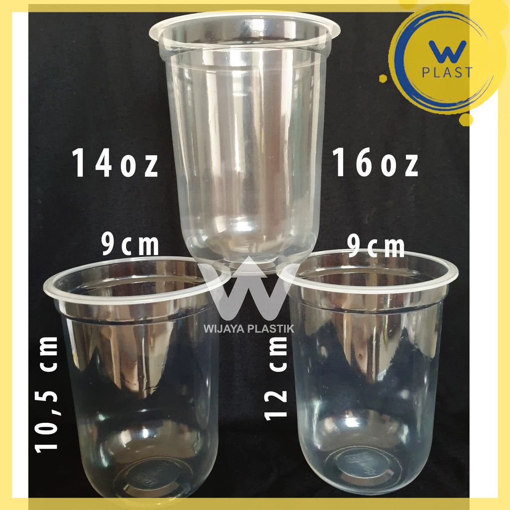 Aneka Gelas U Oval ( 12 - 22 oz ) [Hok/Tip Top/Merak] --- 25 50 pcs @Slop | 14 16 18 12oz 14oz 16oz 