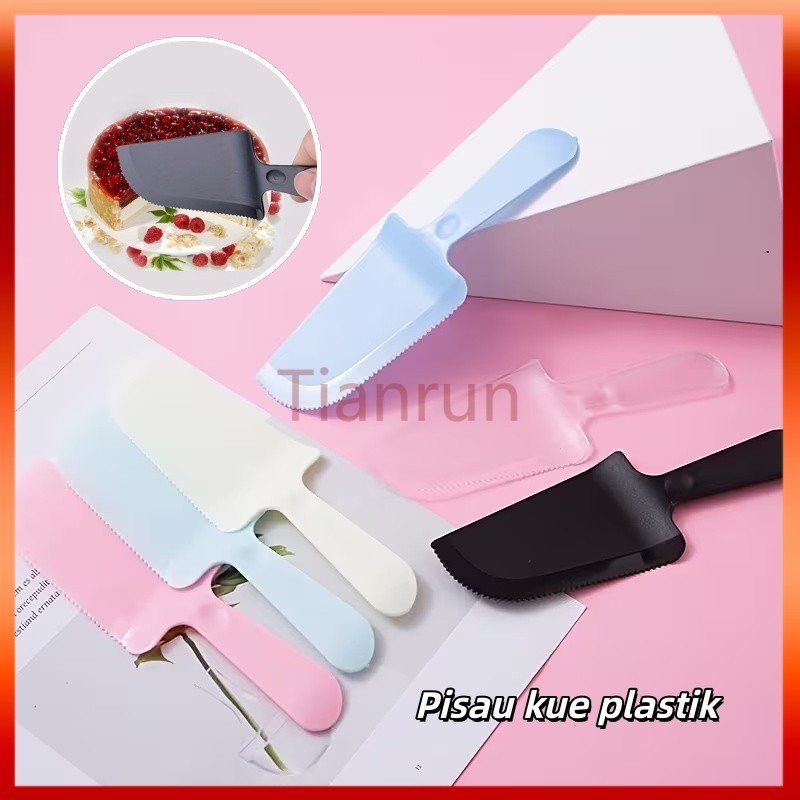 Pisau kue warna warni / Pisau kue plastik / Pisau kue ulang tahun plastik / Pisau roti