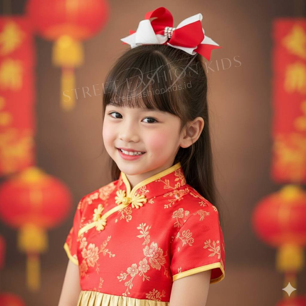 jepit rambut anak CNY import lucu/jepit rambut anak merah imlek/jepit rambut anak import
