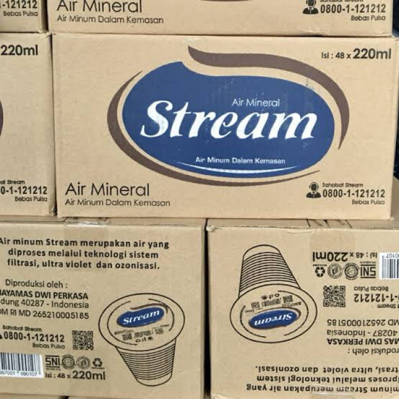 Air Mineral Stream Cup 200ml / Air Mineral Cup / 1 dus / isi 48pcs