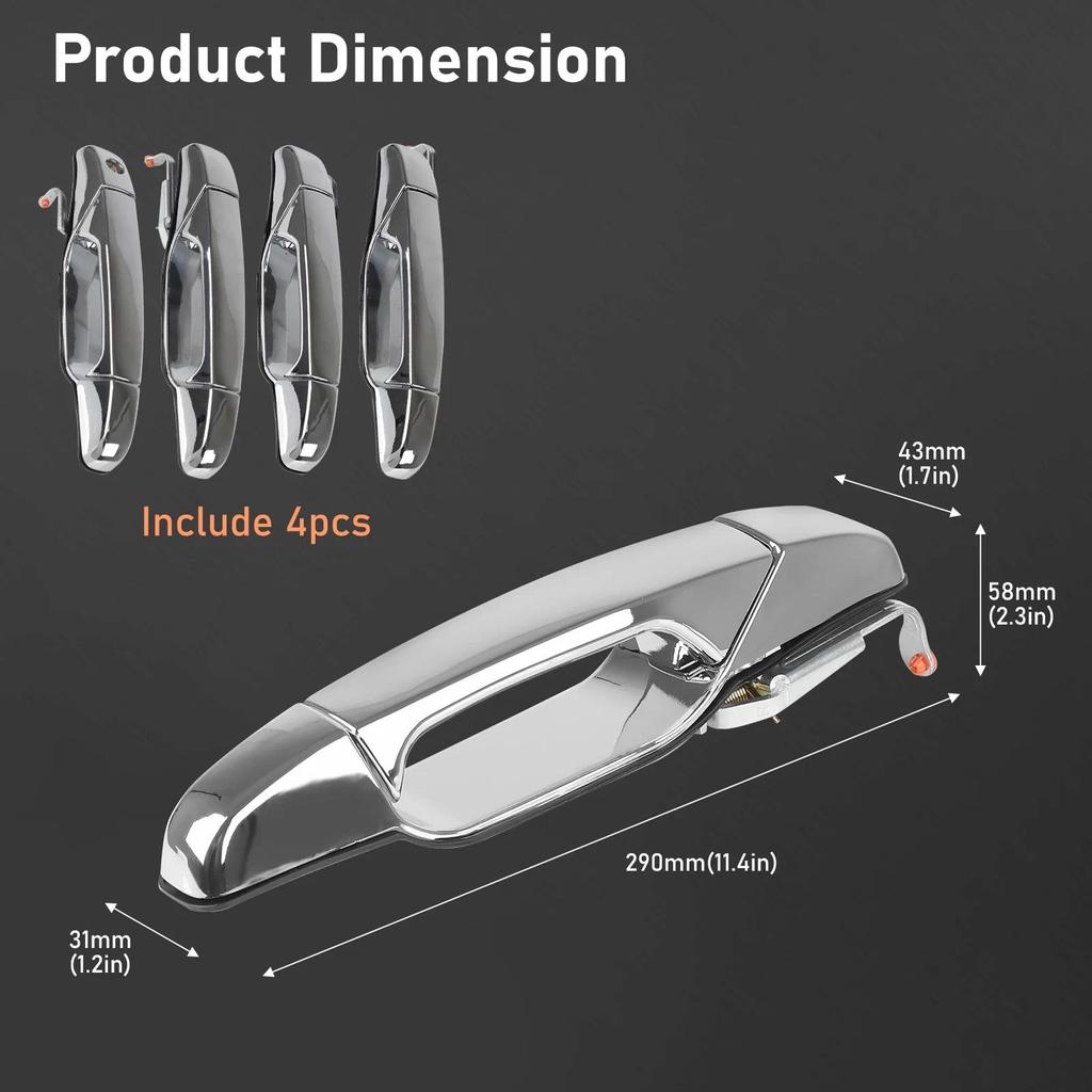 Car Door Handle for 2007-2013 Chevy Tahoe GMC Yukon Sierra Denali Front Rear 22738722 22738721 25960