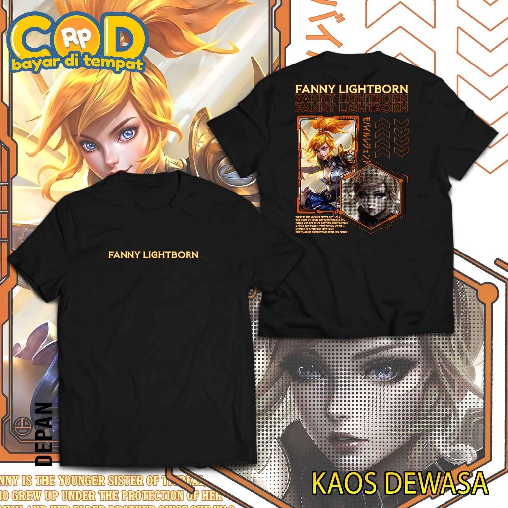 KAOS MOBILE LEGEND DESIGN TERBARU SKIN LIGHTBORN - KAOS FANNY ASSASIN - HERO FIGHTER- KAOS ML VIRAL 