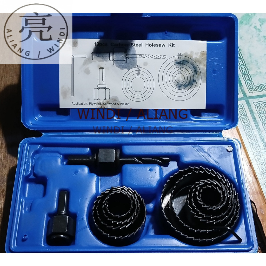 [ECER] BENZ HOLE SAW SET /Mata Bor Hole Saw/ Mata Bor Lubang kayu 13PCS