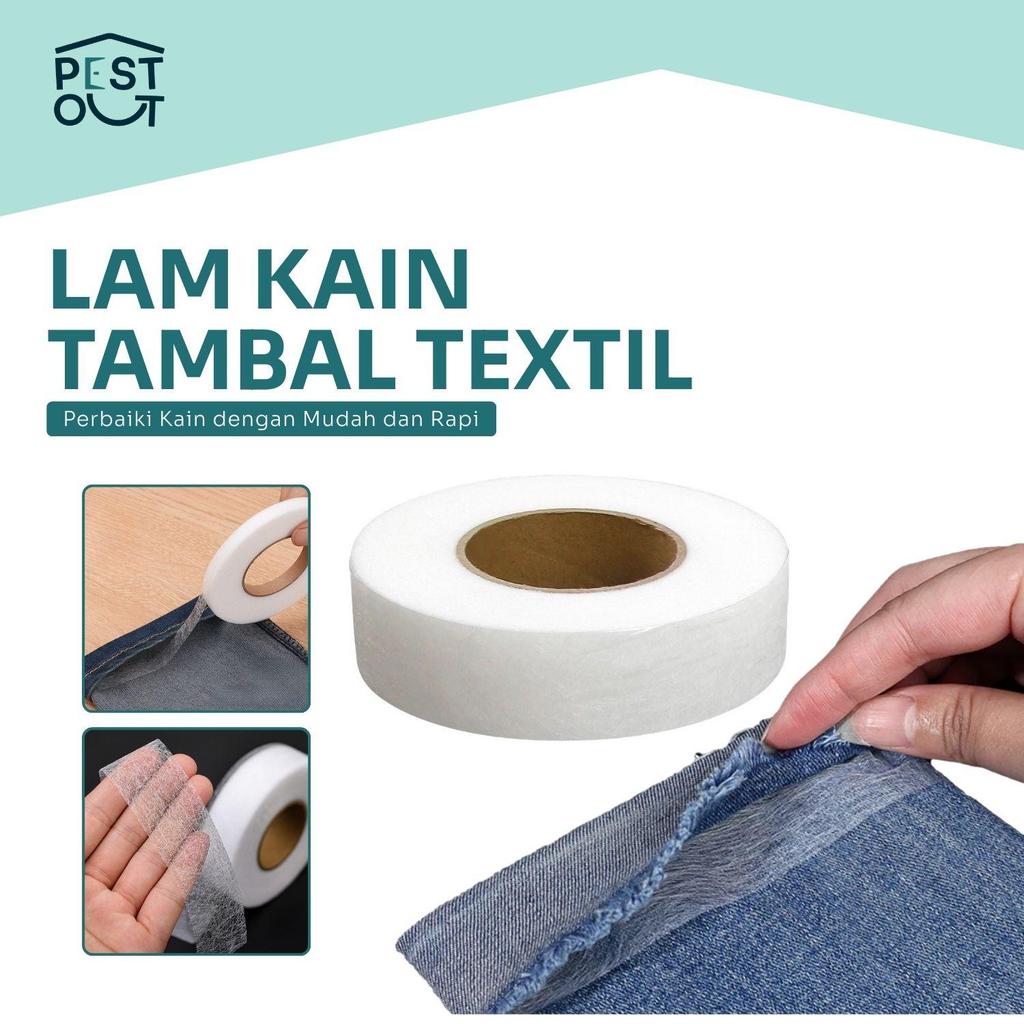 Lem Sum Perekat Kain 2 Sisi Lem Textile Som Double Tape Kain Lebar 1cm x 50m
