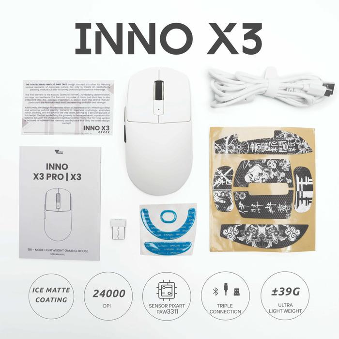 [PROMO]Vortexseries Vortex INNO X2 4K 8K InnoX28KWireless Gaming Mouse INNO8K - X3-PUTIH- Falcon Tec