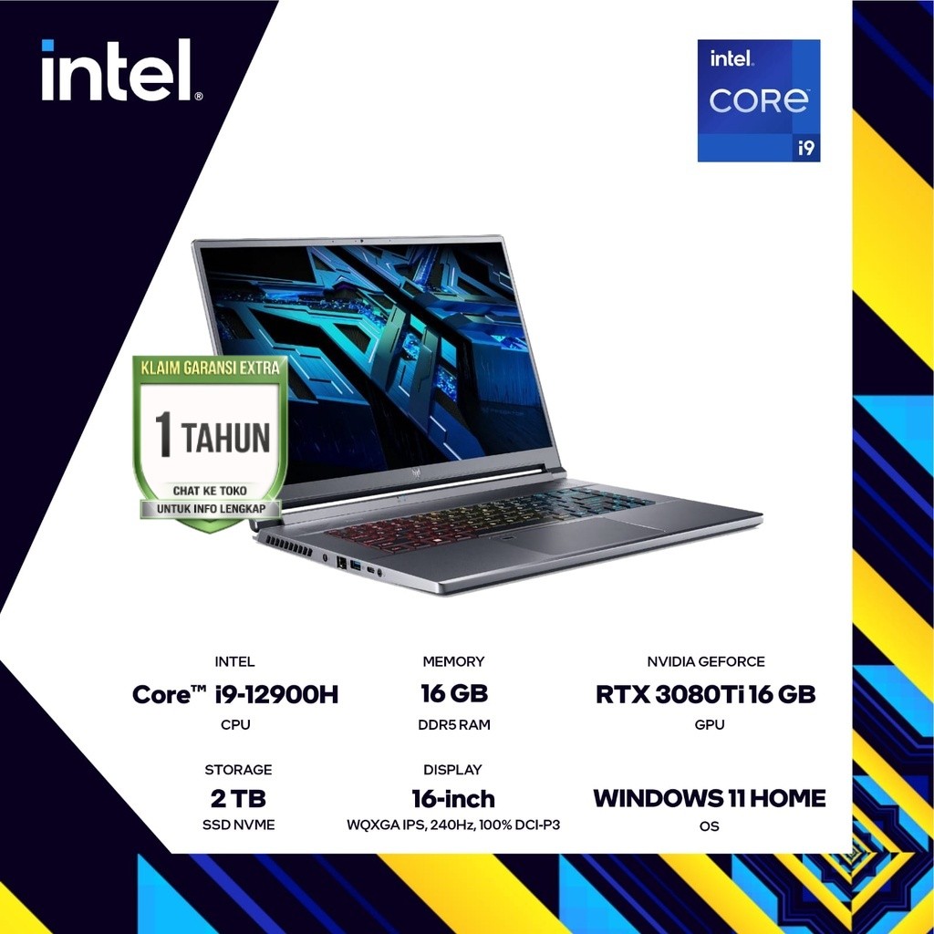 ACER Predator Triton 500SE PT516-52s i9-12900H RTX3080Ti 32G 2TB 240Hz