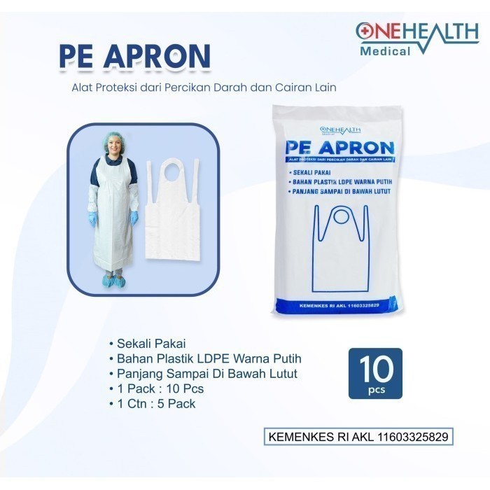Apron Plastik ONEHEALTH. PE Apron Plastic ONE HEALTH. Celemek / CL-Mek / CL Mek Plastik OH.